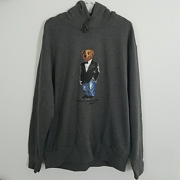 Polo Ralph Lauren Mens Bear Logo Hoodie Pullover Sweatshirt X-large Xl New Nwt